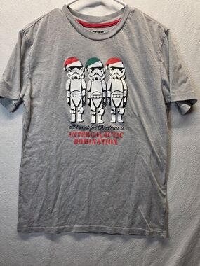 Star Wars Stormtroopers "Intergalactic Domination" Christmas graphic T-shirt LG